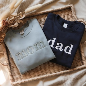 Embroidered Mama Dad Shirt, Mom Shirt, New Mom, New Dad, T-Shirt, Mommy Birthday Gift, Mother&#39;s Day Gift for Mom, Dad Gift