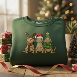 Felpa con drago barbuto natalizio ricamato, maglietta per amanti dei rettili, maglietta di Babbo Natale con drago barbuto, felpa con cappuccio di Natale con lucertola, regalo di Natale con barbuto