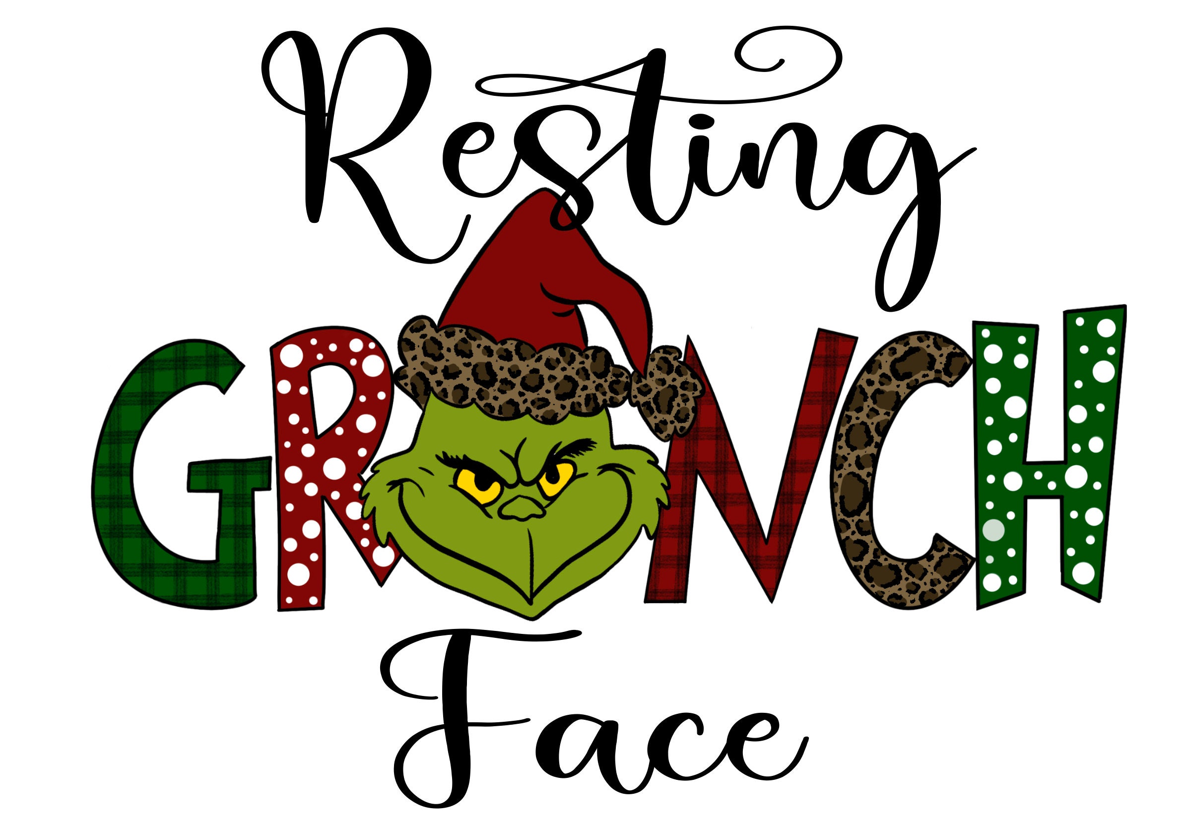 Resting Grinch Face DIGITAL DOWNLOAD - Etsy