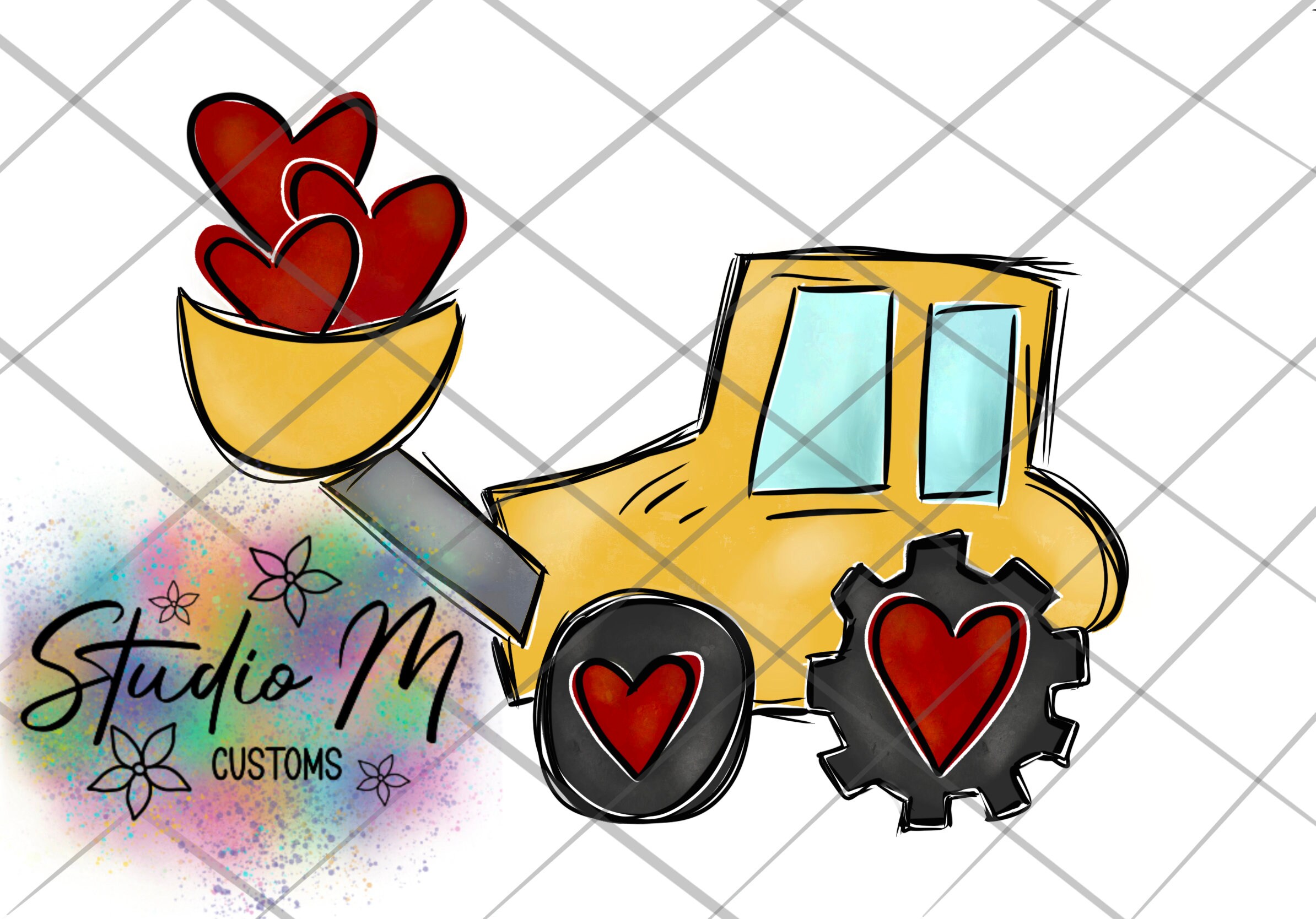 Boys Tractor Valentine Png DIGITAL DOWNLOAD ONLY - Etsy