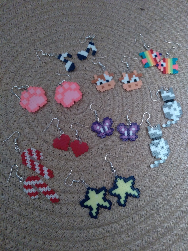Mini Perler Bead Earrings Etsy