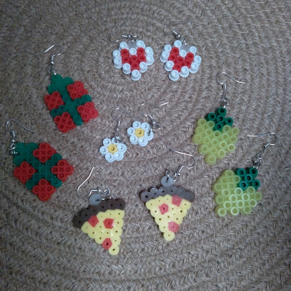 Perler Bead Earrings Etsy