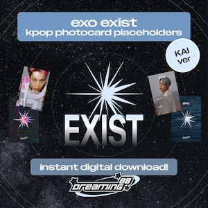 EXO PC Placeholder- Kai ver digital download | kpop binder filler |  binder filler photocard placeholder | cream soda exol collector jongin