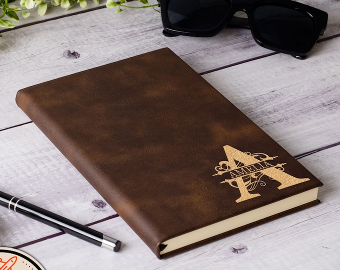 Personalized Engraved Leather Sketchbook, Custom Leather Unlined Journal, Handmade Artist Sketchbook, Unlined Vintage Leather Notebook