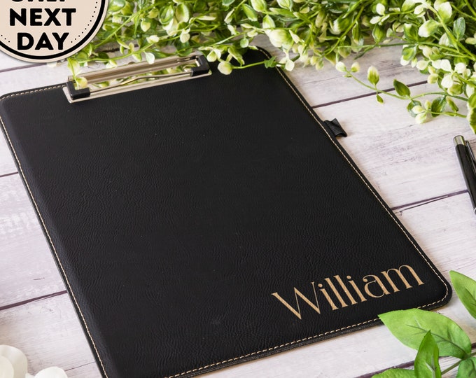 Personalized Leather Clipboard, Custom Clipboard for Teachers, Baseball Coach Thank You Gift, Football Coach Gift, Basketball Coach Gift