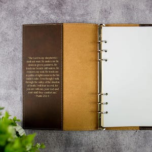 Personalized Leather 6-ring Journal With Clasp | Custom Laser Engraved Refillable Prayer Journal, Custom Diary for Women, A5 bullet journal