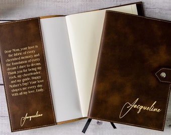 Personalized Engraved Leather Lined Journal With Clasp, Personalized Prayer Journal, Custom Diary for Women, Mother's Day Gift, Gift for Mom