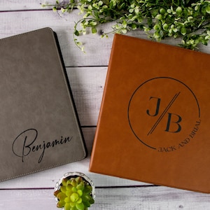 Personalized Leather 3 Ring Binder Portfolio, Custom Engraved Letter Size 8.5 x 11 Binder, Business Binder, Office Gifts, Colleague gift