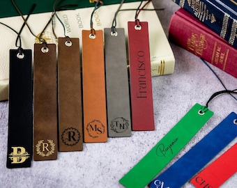 Custom Leather Bookmark with Quote and Initials | Personalized Engraved Bookmark Gift for Book Lovers, Readers, Men & Women