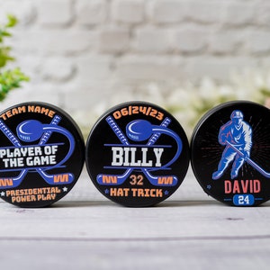 Custom Printed Hockey Puck Gift, Personalized Hockey Puck, Hockey Coach Gift, Hockey Team Roster Custom Gifts, Hockey Mom & Dad Gifts image 7