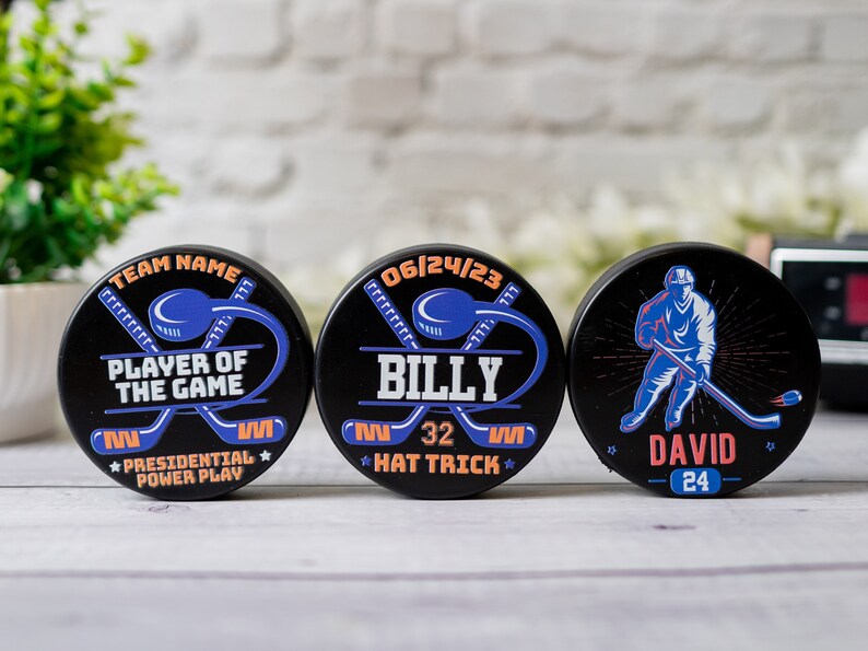 Custom Printed Hockey Puck Gift, Personalized Hockey Puck, Hockey Coach Gift, Hockey Team Roster Custom Gifts, Hockey Mom & Dad Gifts image 7