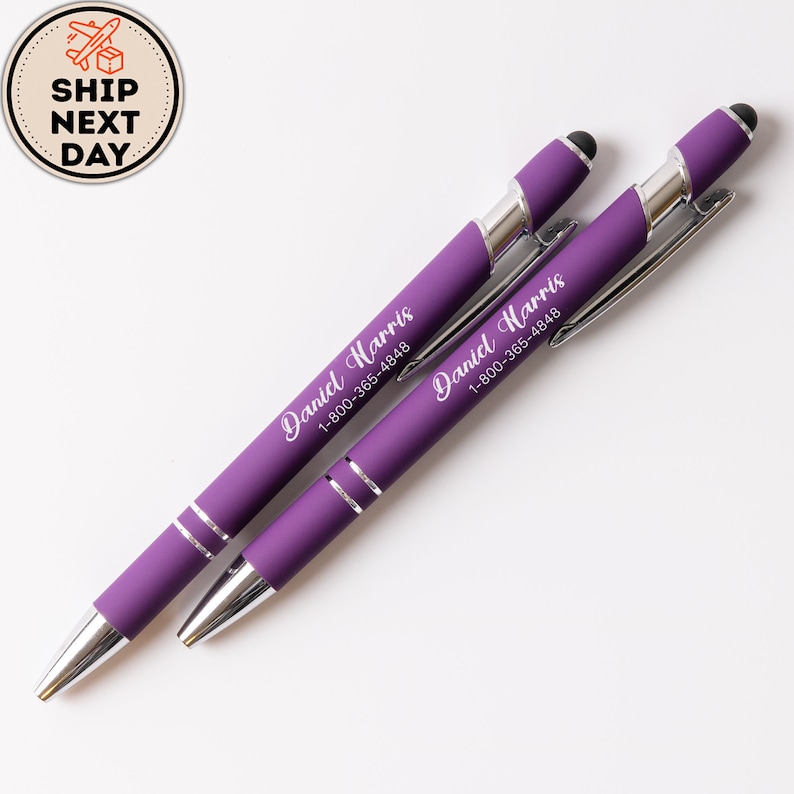 Personalized Engraved Ballpoint Pen, Custom Pen For Dad, Customized Pen Gift For Him, Graduation Pen , Gift For Fathers Day, Gift For Him Violet