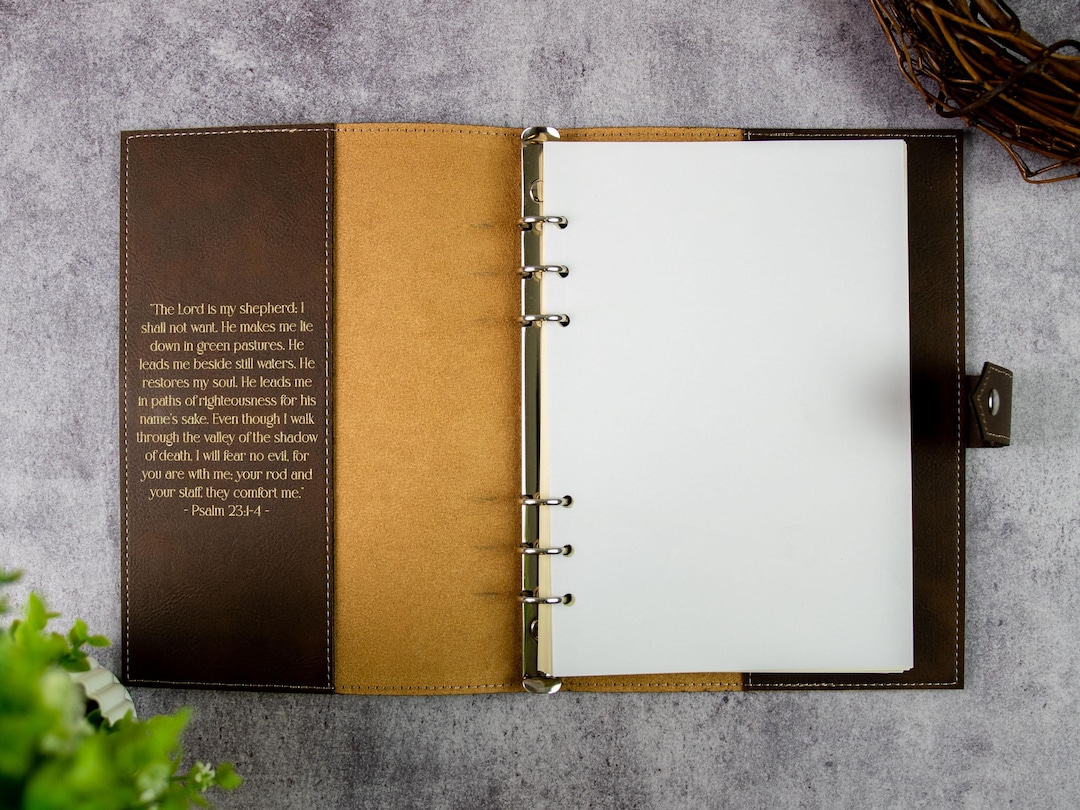Personalized Leather 6-ring Journal With Clasp | Custom Laser Engraved ...