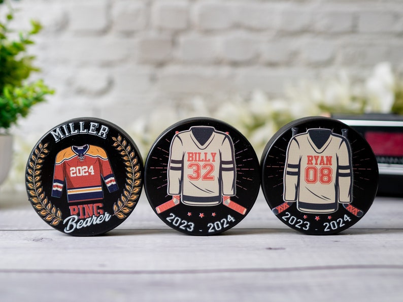 Custom Printed Hockey Puck Gift, Personalized Hockey Puck, Hockey Coach Gift, Hockey Team Roster Custom Gifts, Hockey Mom & Dad Gifts image 6