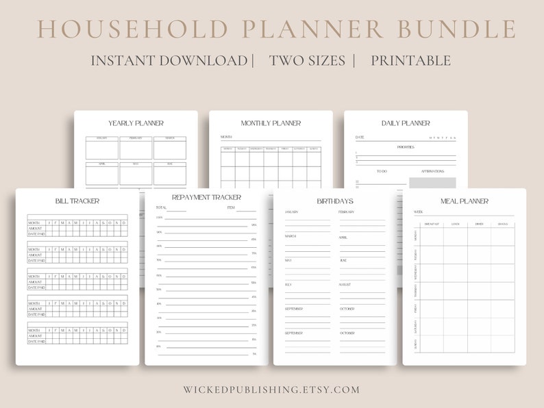 Printable Household Planner Printable to Do List Pdf Daily Etsy