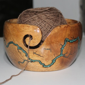 Lichtenberg Figure Wooden Yarn Bowl with Epoxy Resin