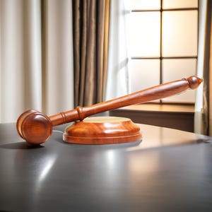 Handcrafted Hardwood Gavel and Sound Block Set: Elegant Office Decor