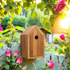 Dekoratives Vogelhaus für Garten und Wanddekor mit wetterfestem Finish, Holznistkasten, Gartenvogelhaus, Gartenkunst