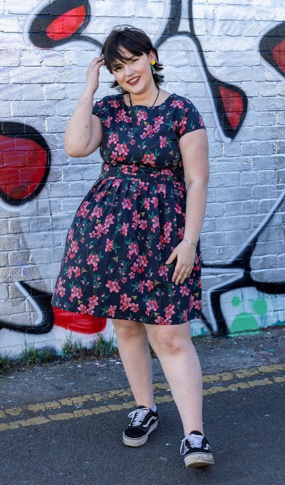 Inspired Retro Run Fly Cherry Blossom Tea Dress Womenswear Etsy UK