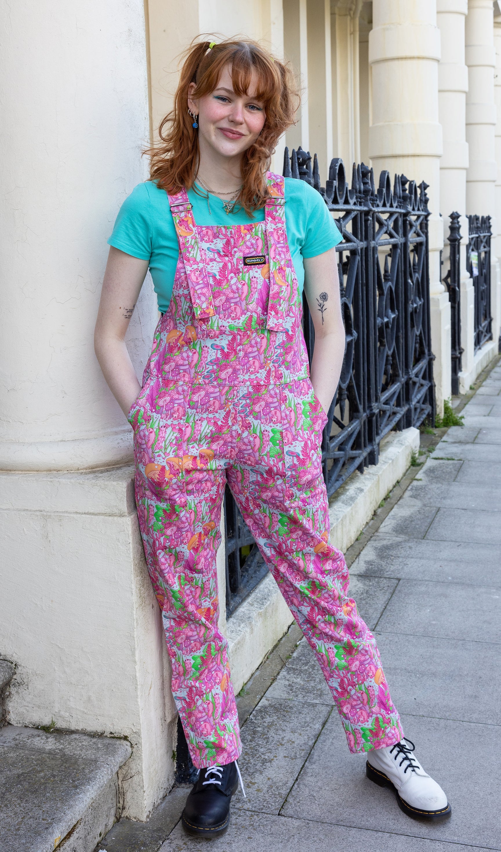 Run & Fly, Dungarees, Babes, Mushrooms, Axolotls. Pink Run & Fly, Dungarees, Babes, Mushrooms, Axolotls. Pink