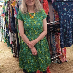 Inspired Retro, Green, Cactus, Tea Dress, Womenswear, Run & Fly