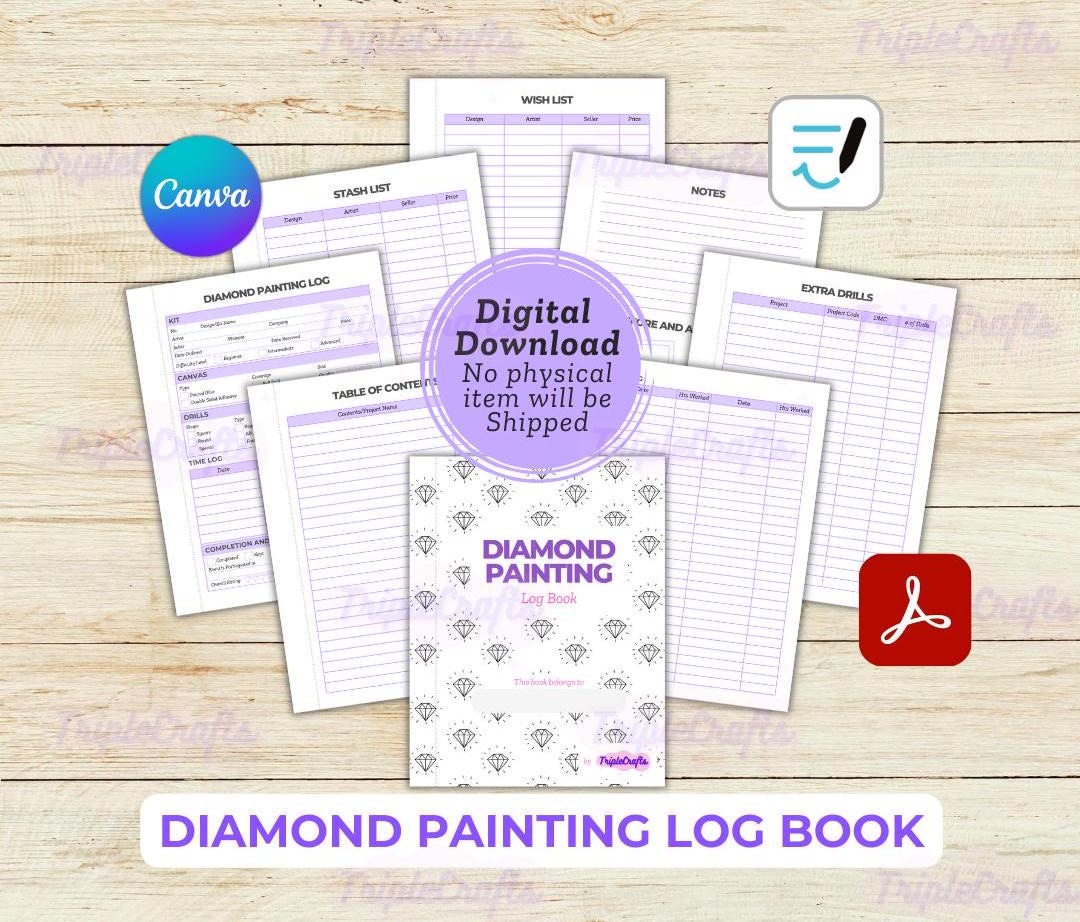 Diamond Painting Log Book Printable | Diamond Painting Log Book Digital ...