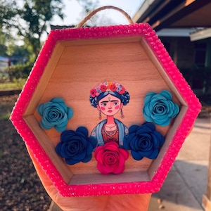 Frida, wall decor, home decor, picture art, shadowbox