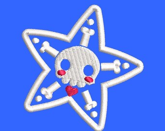 Cartoon Skeleton Starfish Machine Embroidery Design (Instant Download)