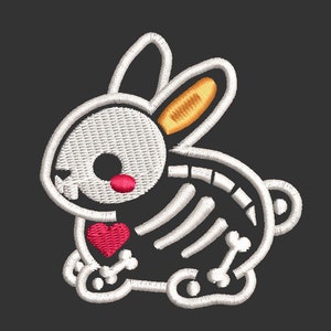 Skeleton Bunny, Cartoon Inspired Embroidery Designs, Machine Embroidery Design file, Pes, Dst, Jef, Vp3, Hus, Instant Download