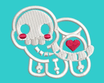 Cartoon Skeleton Turtle Embroidery Design (Instant Download)