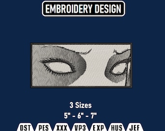 Anime Eyes Embroidery Design, Machine Embroidery File (Instant Download)