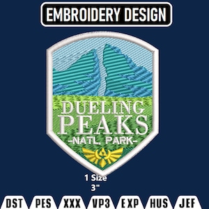 Dueling Peaks National Park Patch - Embroidery Design, Machine Embroidery Design file, Pes, Dst, Jef, Vp3, Hus, Instant Download