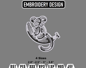 Balloon Monkey Embroidery Design, Machine Embroidery File (Instant Download)