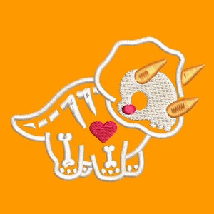 Skeleton Triceratops, Cartoon Inspired Embroidery Designs, Machine Embroidery Design file, Pes, Dst, Jef, Vp3, Hus, Instant Download