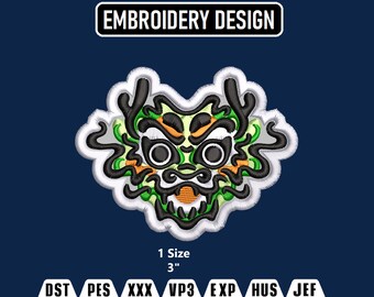 Dragon Applique Patch Embroidery Design (3 inch) (Digital Download)