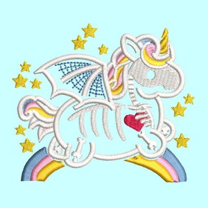 Skullicorn Embroidery Design, Cartoon Inspired Embroidery Designs, Machine Embroidery Design file, Pes, Dst, Jef, Vp3, Hus, Instant Download
