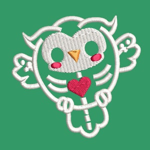 Skeleton Owl, Cartoon Inspired Embroidery Designs, Machine Embroidery Design file, Pes, Dst, Jef, Vp3, Hus, Instant Download