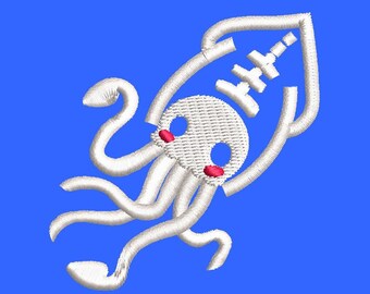 Cartoon Skeleton Squid Embroidery Design (Digital Download)