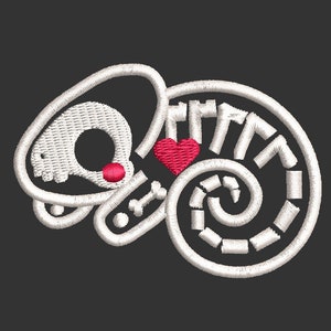 Skeleton Chameleon, Cartoon Inspired Embroidery Designs, Machine Embroidery Design file, Pes, Dst, Jef, Vp3, Hus, Instant Download