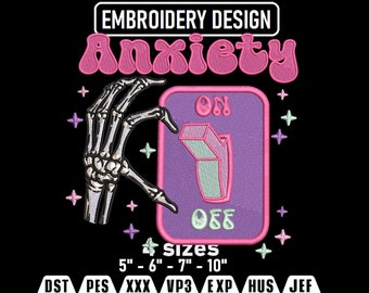 Anxiety On Light Switch Embroidery Design (Digital Download)