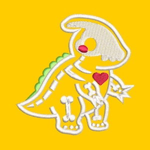 Skeleton Parasaurolophus, Cartoon Inspired Embroidery Designs, Machine Embroidery Design file, Pes, Dst, Jef, Vp3, Hus, Instant Download