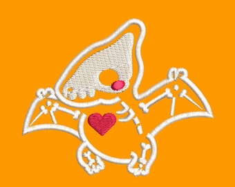 Cartoon Skeleton Pterodactyl, Machine Embroidery Design (Instant Download)