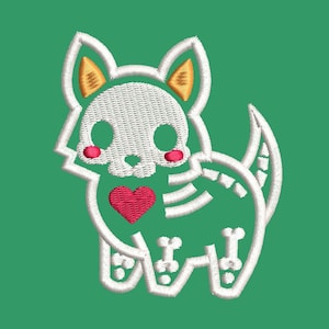 Skeleton Wolf, Cartoon Inspired Embroidery Designs, Machine Embroidery Design file, Pes, Dst, Jef, Vp3, Hus, Instant Download