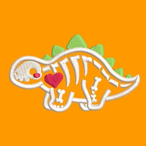 Skeleton Stegosaurus, Cartoon Inspired Embroidery Designs, Machine Embroidery Design file, Pes, Dst, Jef, Vp3, Hus, Instant Download