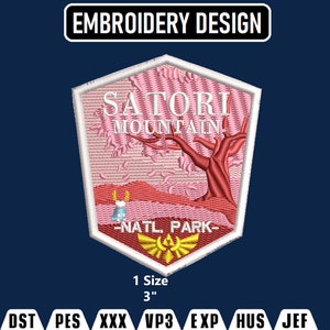 Satori National Park Patch - Embroidery Design, Machine Embroidery Design file, Pes, Dst, Jef, Vp3, Hus, Instant Download