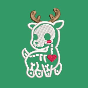 Skeleton Deer, Cartoon Inspired Embroidery Designs, Machine Embroidery Design file, Pes, Dst, Jef, Vp3, Hus, Instant Download