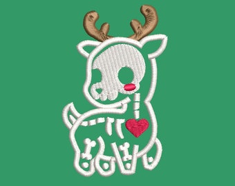 Cartoon Skeleton Deer Embroidery Design (pes, dst, jef, vp3, hus)
