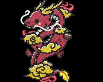 Red Dragon Embroidery Design – Cartoon Inspired (Digital Download)