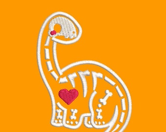 Cartoon Brontosaurus Embroidery Design, Machine Embroidery File (Instant Download)