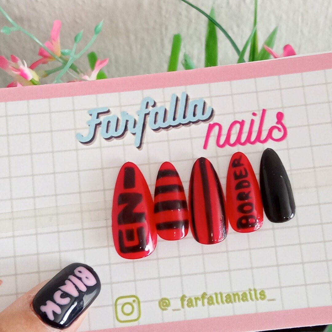 Enhypen Kpop Nails Inspired Album Border Press on Nails - Etsy